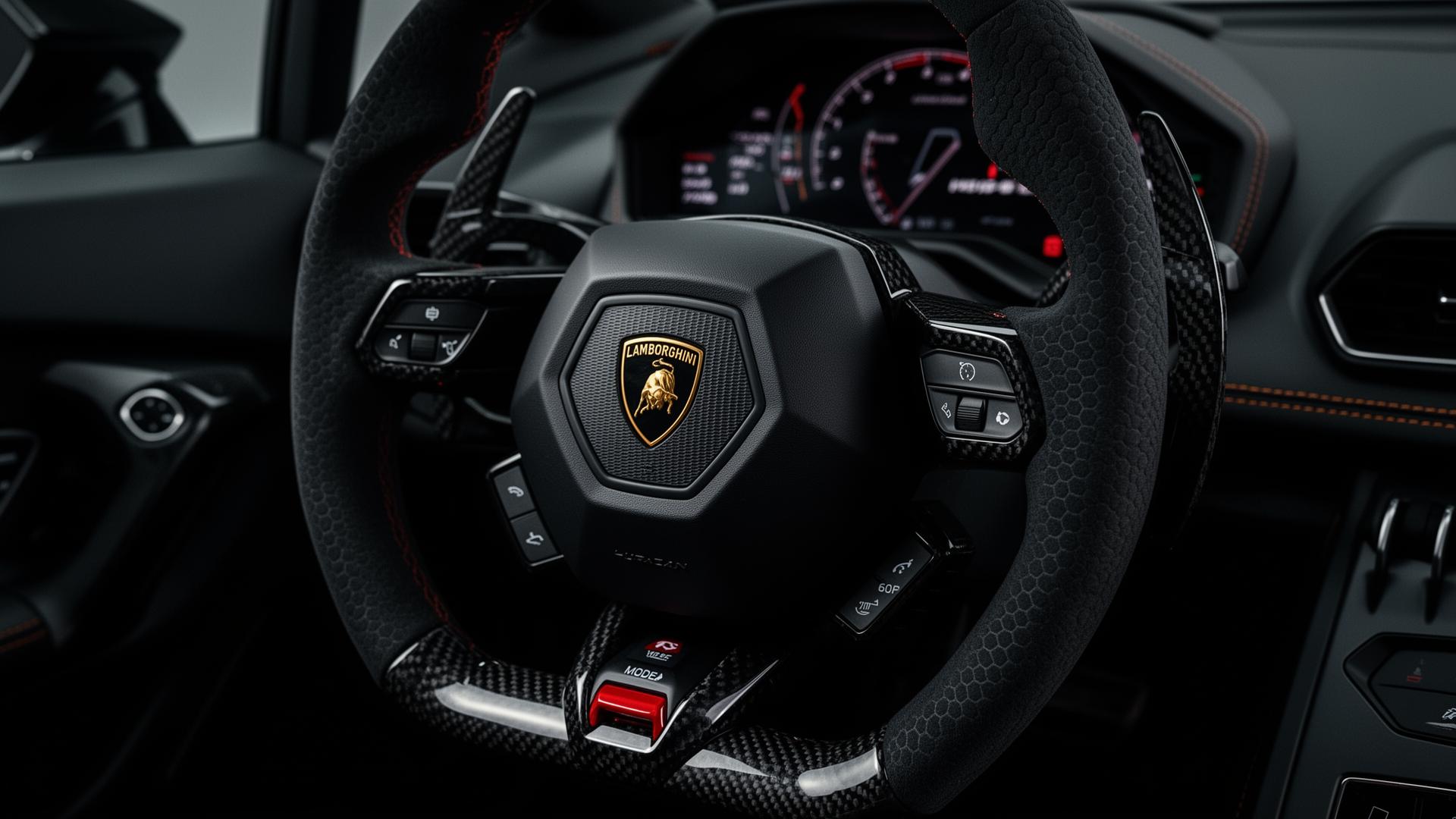 Lamborghini custom steering wheel